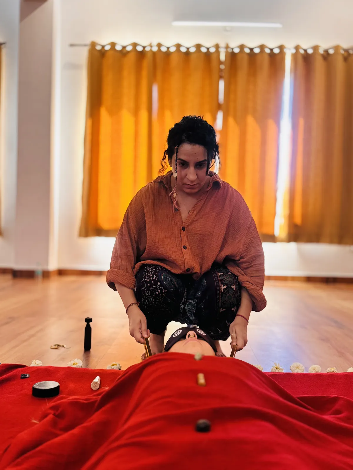 Chakra balancing therapy session