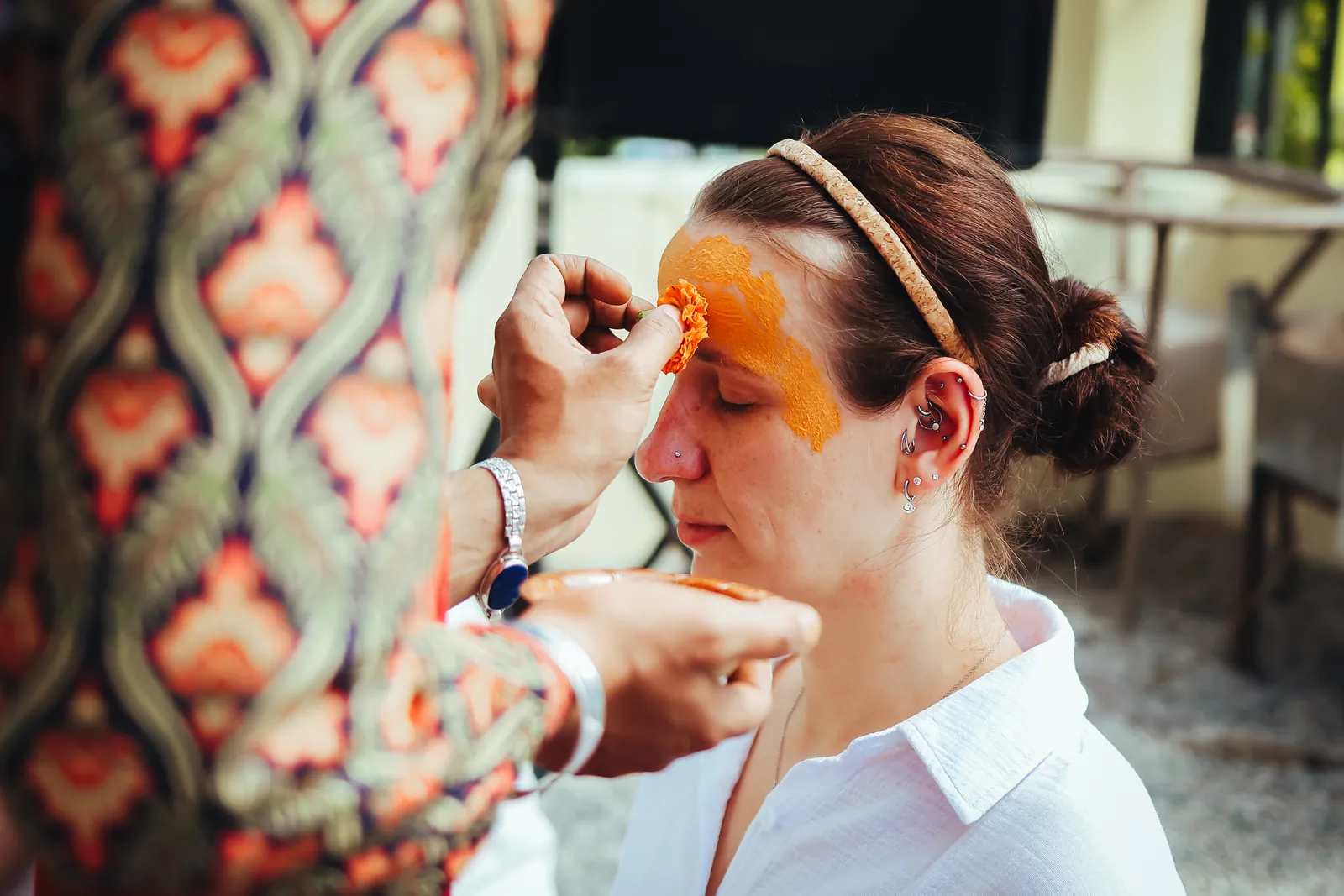 Outdoor meditation in the Himalayan foothills